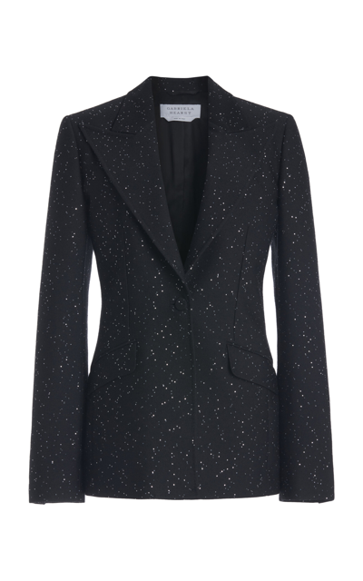 Shop Gabriela Hearst Leiva Sequined Wool-blend Blazer In Black