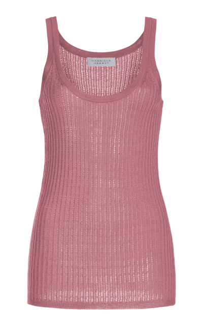 Shop Gabriela Hearst Nevin Pointelle-knit Cashmere-silk Tank Top In Pink