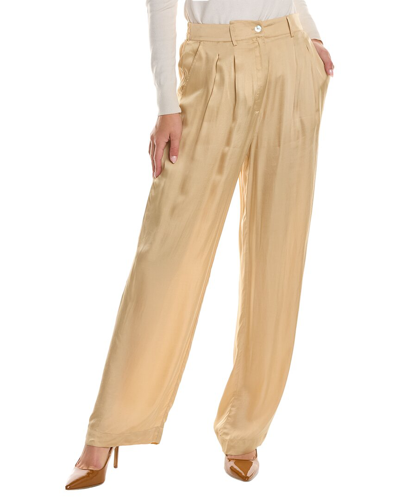 Shop Donni . Silky Pleated Trouser In Brown