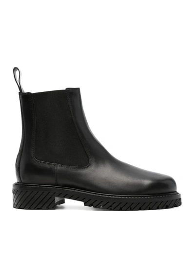Shop Off-white Combat Chelsea Boot In Black