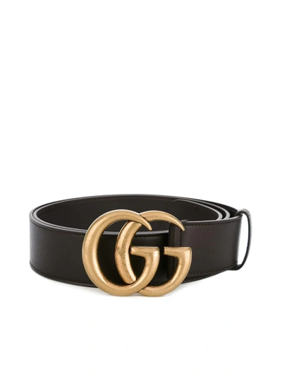 Shop Gucci Double G Buckle Belt 4cm In Black
