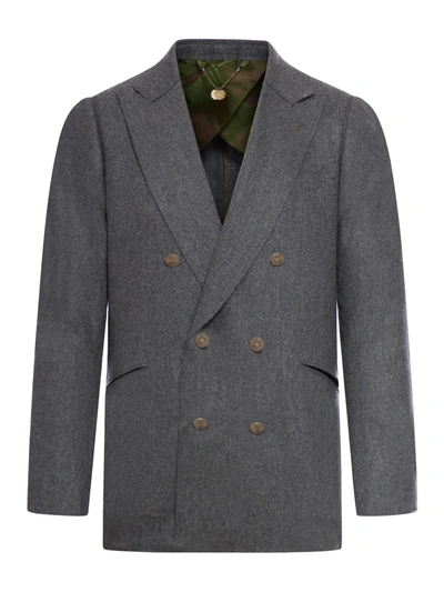 Shop Maurizio Miri Ruw Cut Jacket In Grey