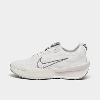 Shop Nike Women's Interact Run Running Shoes In White/metallic Silver/pure Platinum