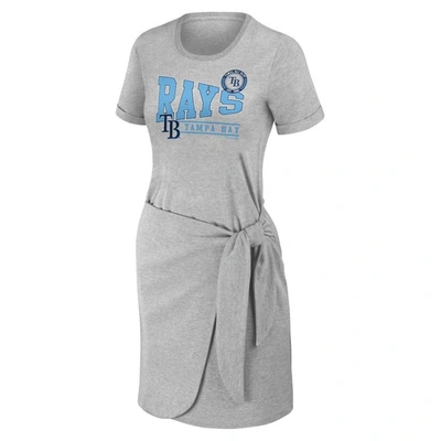 Shop Wear By Erin Andrews Heather Gray Tampa Bay Rays  Knotted T-shirt Dress