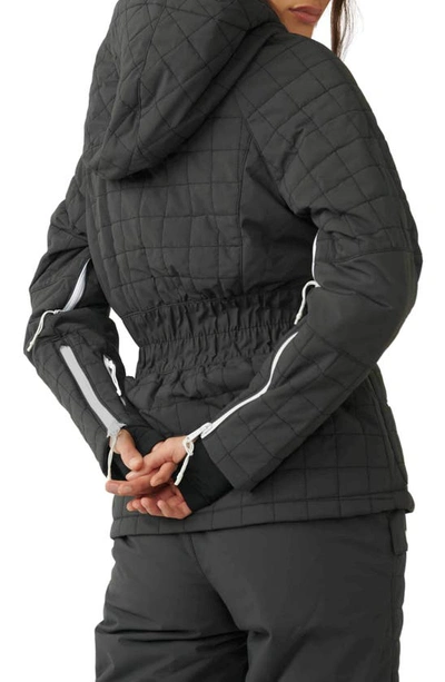 Shop Fp Movement All Prepped Quilted Waterproof Snow Jacket With Removable Hood In Black