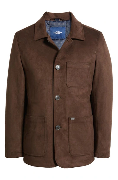 Shop Hart Schaffner Marx Edgartown Faux Suede Chore Jacket In Espresso