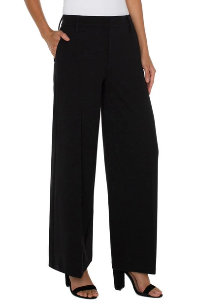 Liverpool Los Angeles Kelsey Wide Leg Knit Trousers In Black