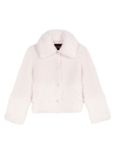 Shop Maje Women's Short Fake Fur Coat In White