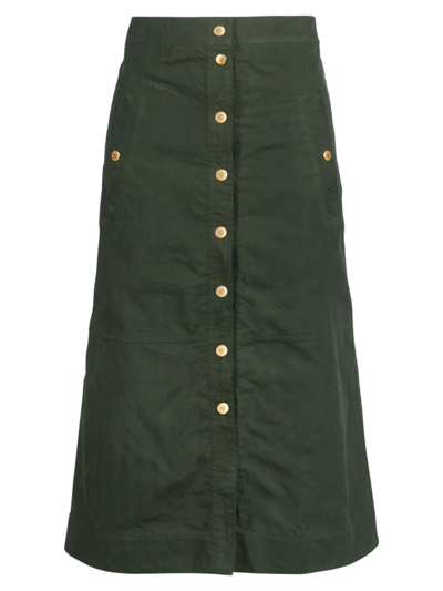 Shop Barbour Women's Laverne Midi-skirt In Sage Ancient