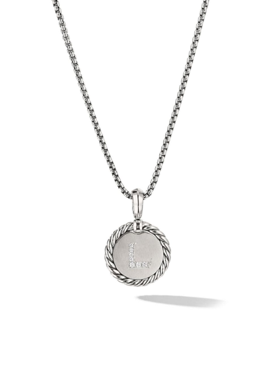 Shop David Yurman Women's M Initial Charm Necklace In Sterling Silver In Initial L