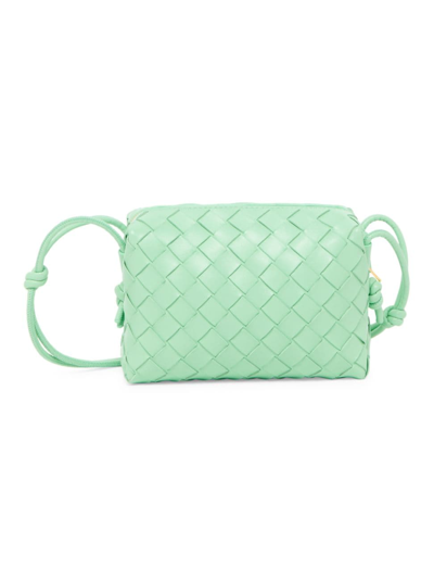 Shop Bottega Veneta Women's Mini Loop Leather Crossbody Bag In Siren