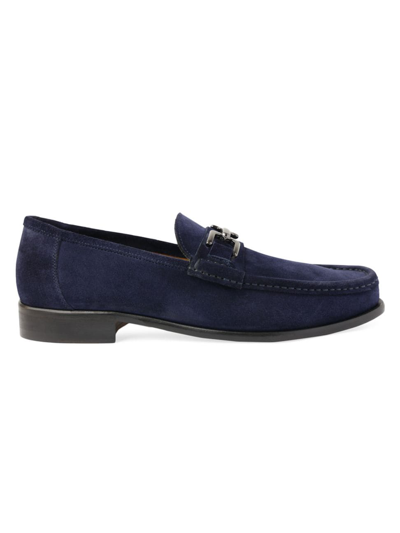 Shop Bruno Magli Men's Trieste Suede Loafers In Navy Suede