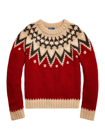 Shop Polo Ralph Lauren Women's Fair Isle-style Wool-blend Sweater In Red Multi