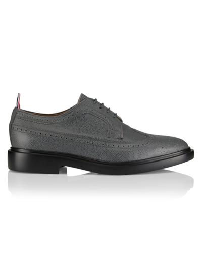Shop Thom Browne Men's Classic Longwing Leather Brogues In Dark Grey