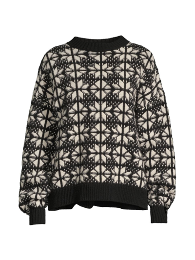 Shop Weekend Max Mara Women's Golden Wool Crewneck Sweater In Black