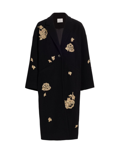 Shop Cinq À Sept Women's Gravis Embellished Coat In Black