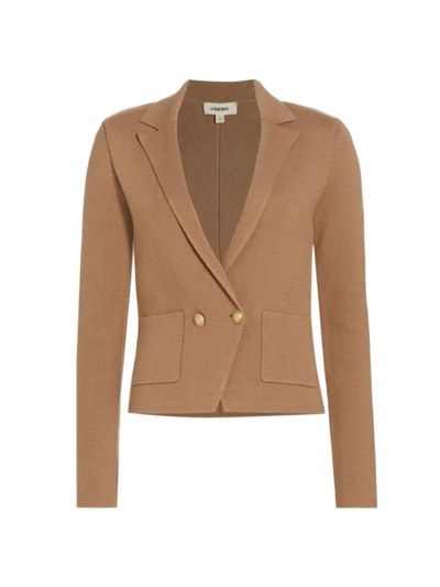 Shop L Agence Women's Sofia Knit Double-breasted Blazer In Ginger Snap