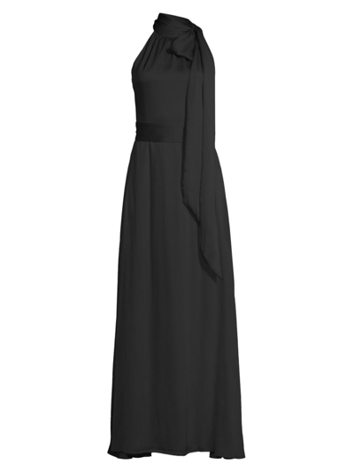Shop Sachin & Babi Women's Kayla Crinkled Georgette Gown In Jet Black