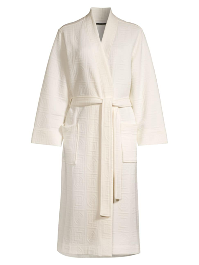 Shop Natori Women's Quilted Infinity Jacquard Robe In Cream