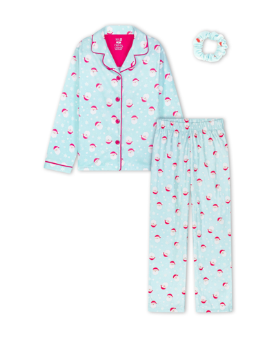 Shop Max & Olivia Big Girls Pajama With Scrunchie, 3 Piece Set In Blue