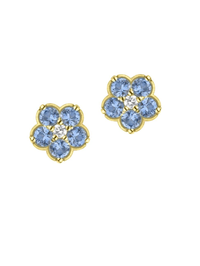 Shop Paul Morelli Women's Wild Child 18k Yellow Gold, Blue Sapphire & 0.09 Tcw Diamond Stud Earrings