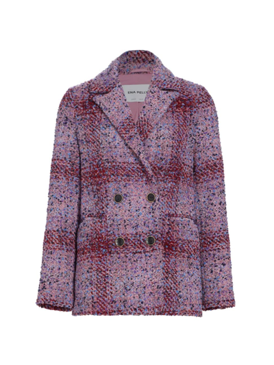 Shop Ena Pelly Women's Neve Tweed Blazer In Meadow Violet Tweed