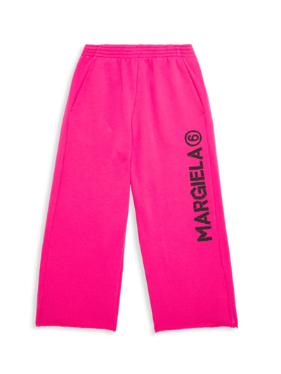 Shop Mm6 Maison Margiela Little Kid's & Kid's Logo Sweatpants In Deep Pink