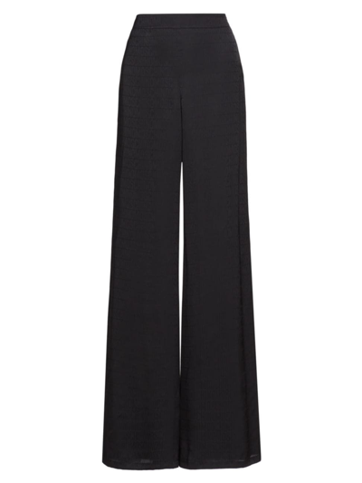 Shop Moschino Women's Wide Leg Logo Trousers In Black