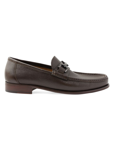 Shop Bruno Magli Men's Trieste Leather Horsebit Loafers In Dark Brown Cervo