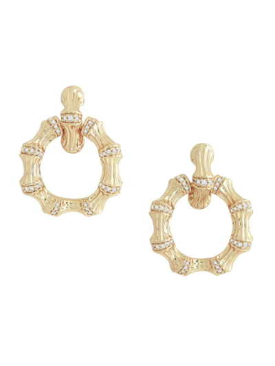 Shop Anabel Aram Women's 18k Gold-plated & Cubic Zirconia Double Doorknocker Earrings