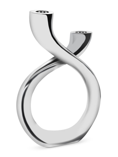 Shop Nambe Tango Candle Holder In Silver