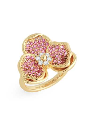 Shop Anabel Aram Women's Orchid 18k Gold-plated & Cubic Zirconia Ring In Fuchsia