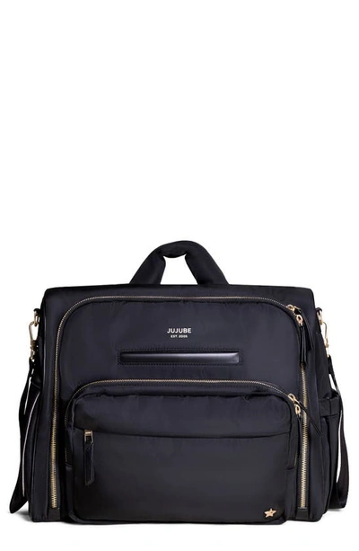 Shop Ju-ju-be Twill Diaper Backpack Satchel In Black