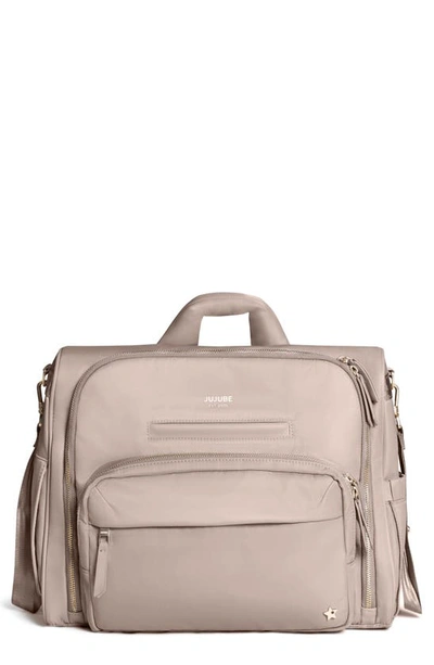 Ju-ju-be Twill Diaper Backpack Satchel In Taupe