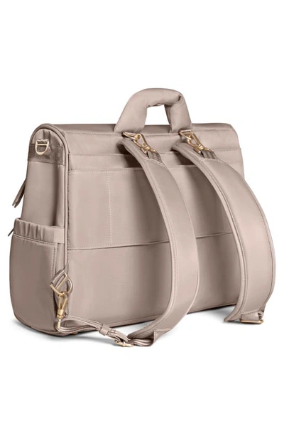 Shop Ju-ju-be Twill Diaper Backpack Satchel In Taupe