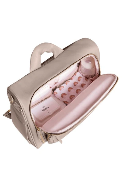 Shop Ju-ju-be Twill Diaper Backpack Satchel In Taupe