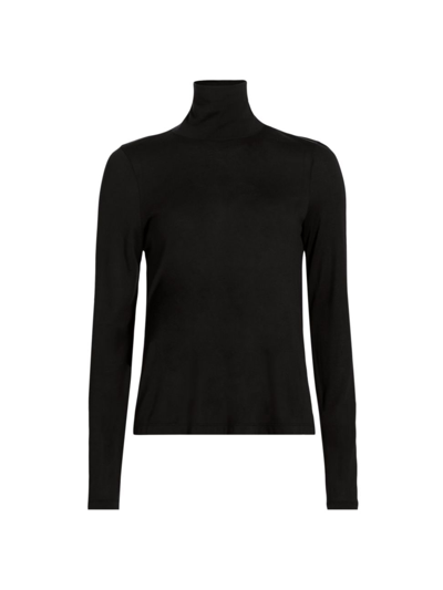 Shop Atm Anthony Thomas Melillo Women's Jersey Long-sleeve Turtleneck In Black