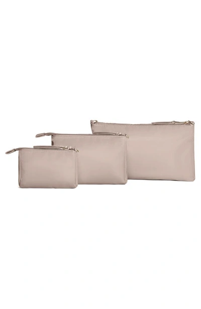Shop Ju-ju-be Set Of 3 Pouches In Taupe