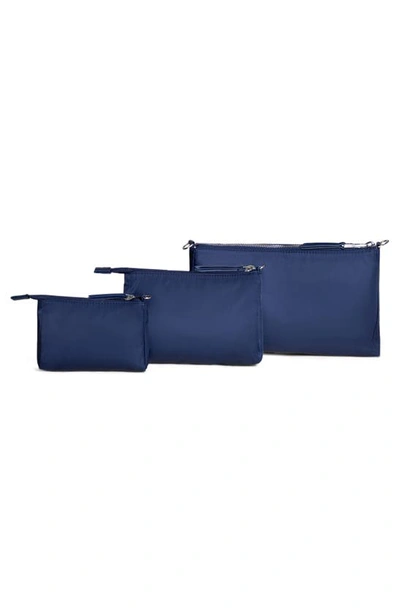 Shop Ju-ju-be Set Of 3 Pouches In Navy