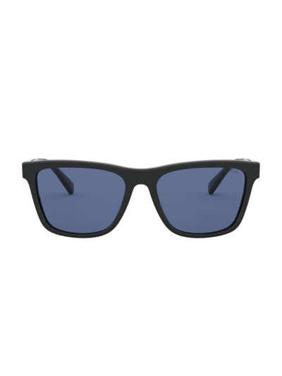 Shop Polo Ralph Lauren Men's 56mm Pillow Sunglasses In Dark Grey