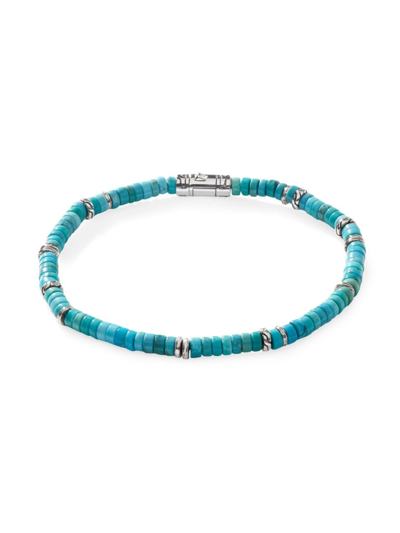 Shop John Hardy Women's Chain Classic Sterling Silver & Turquoise Beads Bracelet