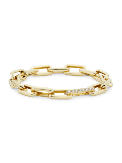 Shop Saks Fifth Avenue Women's 14k Yellow Gold & 0.93 Tcw Diamond Paper Clip Chain Bracelet