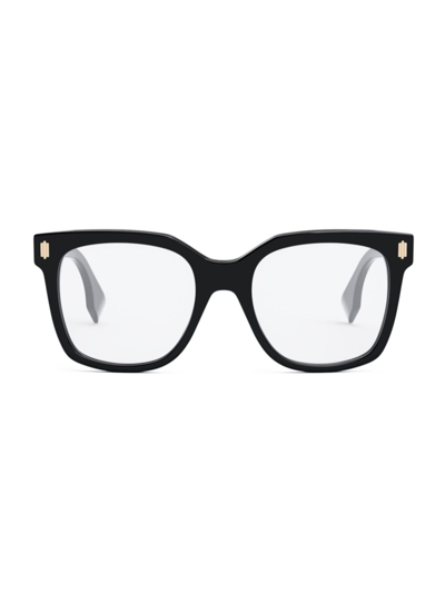 Shop Fendi Women's Bold 52mm Square Optical Glasses In Black
