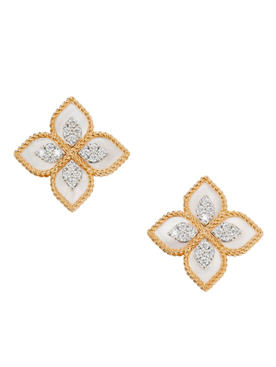 Shop Roberto Coin Women's Venetian Princess 18k Rose Gold & 0.35 Tcw Diamond Stud Earrings