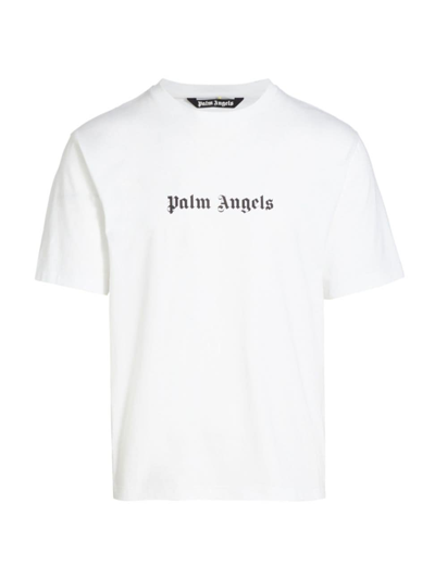 Shop Palm Angels Men's Classic Logo Slim-fit T-shirt In White Black