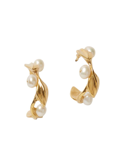 Shop Chan Luu Women's 18k Gold-plated & Potato Pearl Earrings In White Pearl
