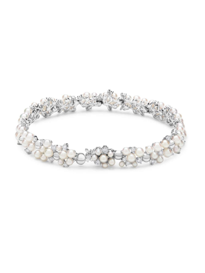 Shop Paul Morelli Women's Lagrange 18k White Gold, Akoya Pearl & 1.20 Tcw Diamond Bracelet
