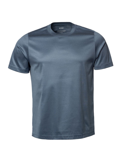 Shop Eton Men's Jersey Crewneck T-shirt In Blue