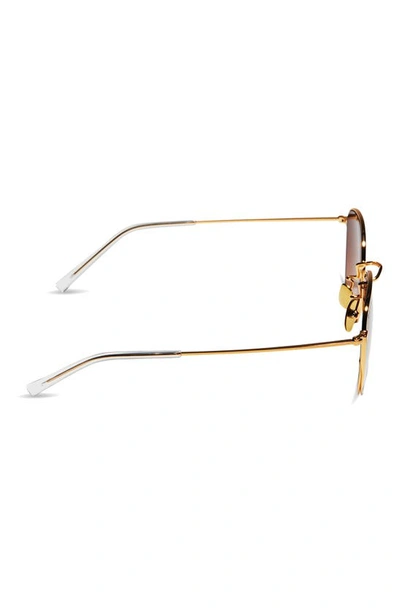 Shop Diff Axel 51mm Round Sunglasses In Gold/ Brown Gradient