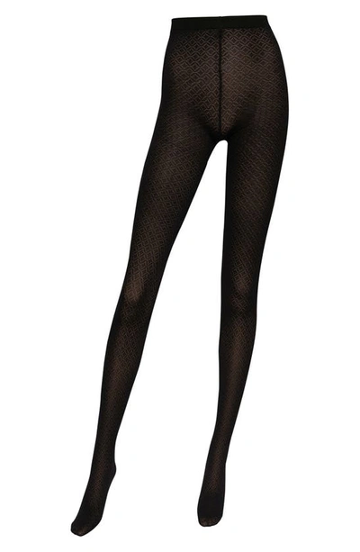 Shop Wolford Geometric Pattern Tights In Black